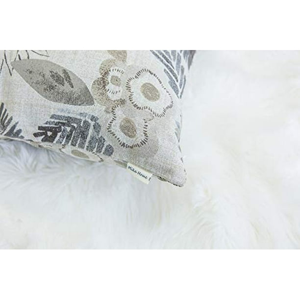 Mika Home Pack of 2 Decorative Throw Pillows Cases Cushion Cover for Sofa Couch Bed,Sunflower Pattern,20x20 Inches,Grey Cream Mika Home Pack of 2 Decorative Throw Pillows Cases Cushion Cover for Sofa Couch Bed,Sunflower Pattern,20x20 Inches,Grey Cream